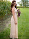 Elegant Blush Pink Strapless Lace Top Flowy Long Bridesmaid Dress, BD3125