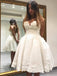 Elegant Floral Strapless Sweetheart Backless A-line Short Homecoming Dress, HD3058