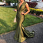 Elegant Sage Green Sleeveless V-neck Mermaid Long Prom Dress, PD3108