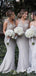 Elegant Ivory Illusion Sweetheart Mermaid Long Bridesmaid Dress, BD3112