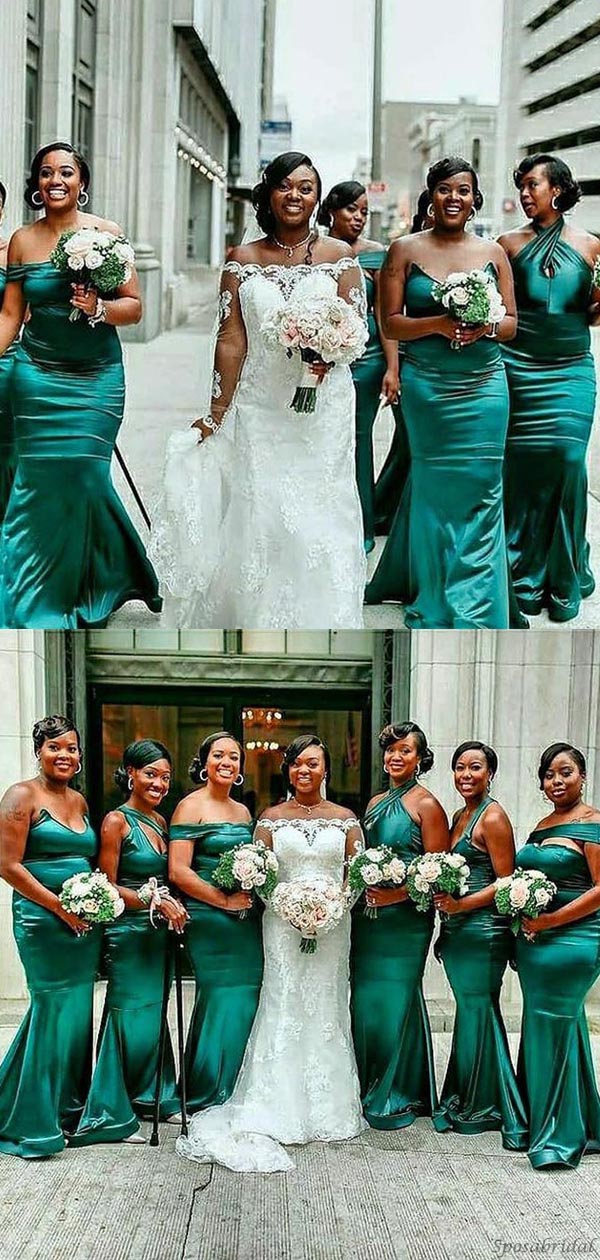 Emerald Green Mismatched Mermaid Long Bridesmaid Dress, BD3153 SposaBridal Emerald Green Mismatched Mermaid Long Bridesmaid Dress, BD3153 SposaBridal