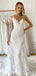 Full Lace Spaghetti Straps V-neck Mermaid With Tulle Long Wedding Dress, WD3068