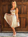 Sparkly Simple V Neck Cheap Two Piece Sequin Homecoming Dresses, CM495