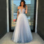 A-line Off the Shoulder Tulle Modest Evening Prom Dress PD2346