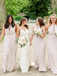 Elegant Jewel Neck Halter Sleeveless A-line Chiffon Long Bridesmaid Dresses, BD3022