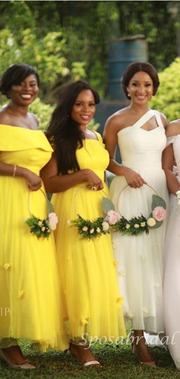Multi-style Tea-length Sheath Flower Tulle Bridesmaid Dress, BD3052 SposaBridal Multi-style Tea-length Sheath Flower Tulle Bridesmaid Dress, BD3052 SposaBridal