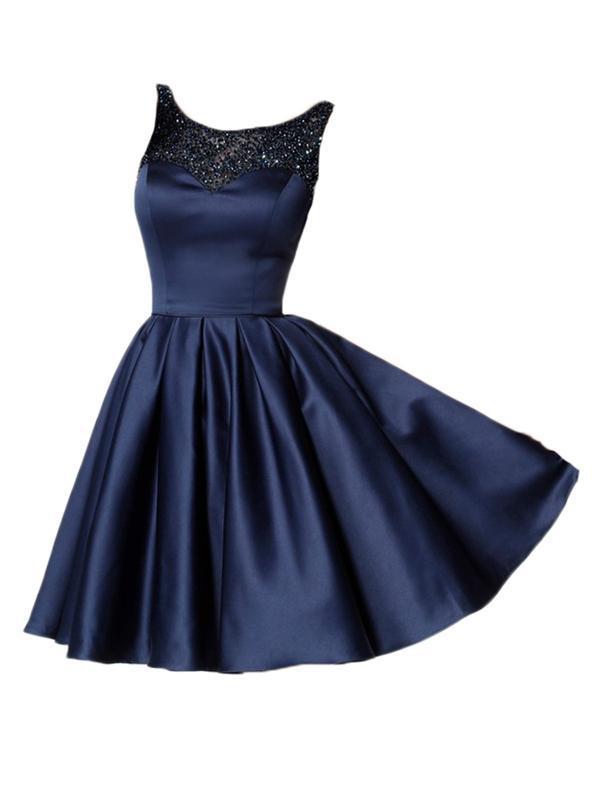 Sexy Backless Beaded Navy Short Cheap Homecoming Dresses, CM516 – SposaBridal Sexy Backless Beaded Navy Short Cheap Homecoming Dresses, CM516 – SposaBridal
