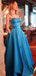 Ocean Blue Sexy Strapless Sweetheart Tight Top A-line Long Prom Dress, PD3261