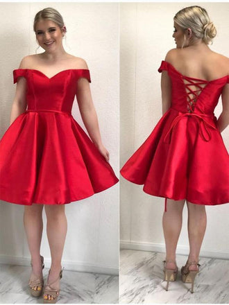 Cheap Simple Watermelon Spaghetti Straps Red Homecoming Dresses, CM453