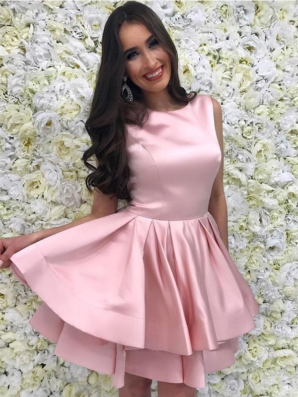 Cute Pink Bateau Simple Cheap Homecoming Dresses 2018, CM424 SposaBridal Cute Pink Bateau Simple Cheap Homecoming Dresses 2018, CM424 SposaBridal