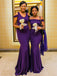 Purple Multi-style Mermaid Sexy Cheap Long Bridesmaid Dresses, BD3273