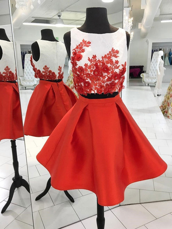 Sexy Two Pieces Unique Red Homecoming Dresses 2018, CM459 SposaBridal Sexy Two Pieces Unique Red Homecoming Dresses 2018, CM459 SposaBridal
