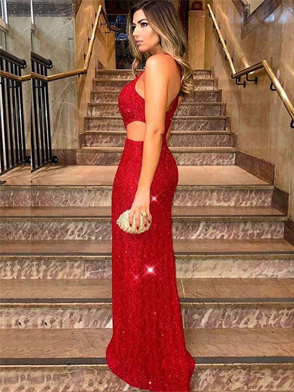 Red Sexy One-shoulder Stylish Open Back Side-slit Mermaid Long Prom Dr SposaBridal Red Sexy One-shoulder Stylish Open Back Side-slit Mermaid Long Prom Dr SposaBridal