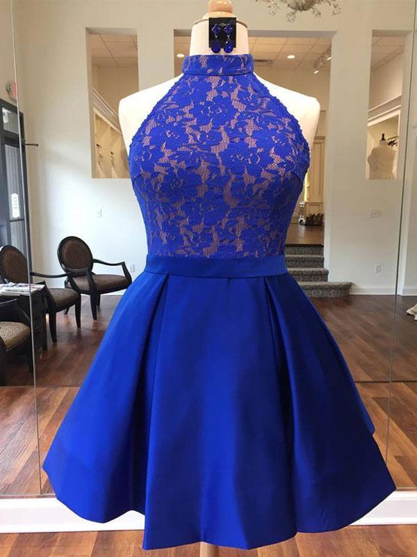 Royal Blue Halter Cheap Short Homecoming Dresses Online, CM530 SposaBridal Royal Blue Halter Cheap Short Homecoming Dresses Online, CM530 SposaBridal
