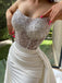 Sexy Ivory Strapless Sparkly Top Detachable Tail Mermaid Long Prom Dress, PD3561