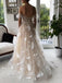 Sexy Light Champagne Off-shoulder Feather Lace-up Back A-line Prom Dress, PD0430
