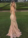 Sexy Nude Sweetheart Strapless Mermaid Lace Long Prom Dress, PD3212