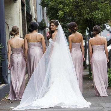 Sexy Wisteria Sweetheart Trapless Pleats Sheath Long Bridesmaid Dress, BD3214