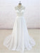 Lace See Through V Neck Cheap Beach Wedding Dresses Online, WD382