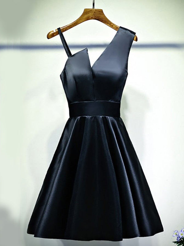Simple Sexy Black Asymmetry A-line Mini Homecoming Dress, HD3059 SposaBridal Simple Sexy Black Asymmetry A-line Mini Homecoming Dress, HD3059 SposaBridal
