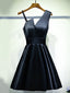 Simple Sexy Black Asymmetry A-line Mini Homecoming Dress, HD3059
