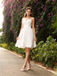 Spaghetti Straps Cheap Lace Short Wedding Dresses Online, WD363