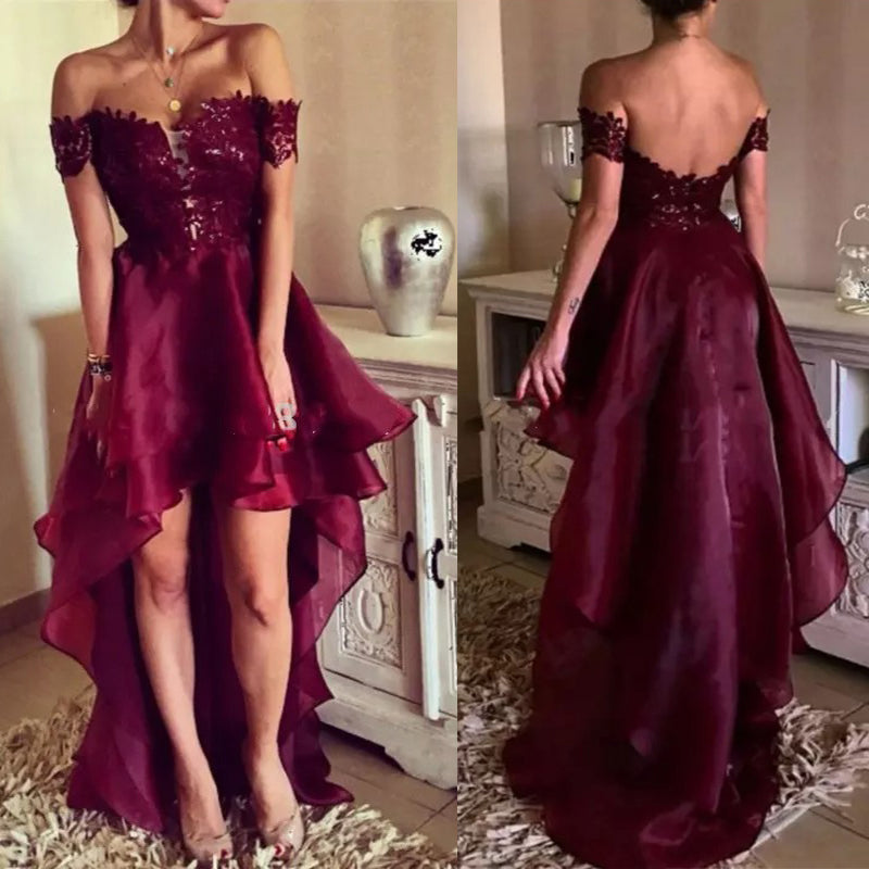 Off Shoulder Lace Long Mermaid Prom Dresses, Cheap Prom Dresses, PD0773
