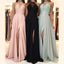 Charming Lace Halter Long Split Formal Prom Dresses, Bridesmaid Dress, PD0813