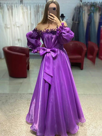 Halter Satin Long A-line Beaded Top Shiny Prom Dresses, Cheap Prom Dresses, PD0356