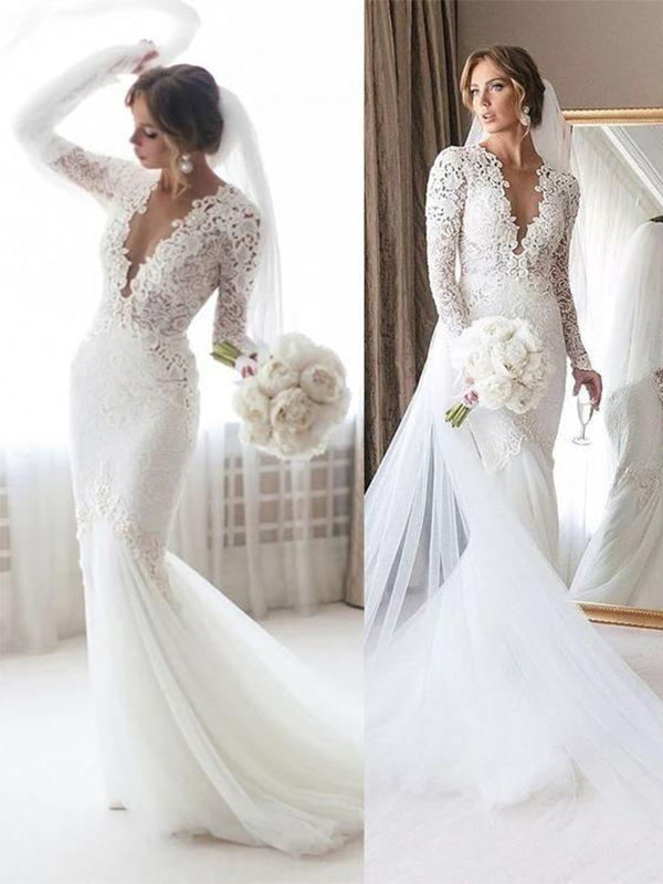 long sleeve lace bridal top